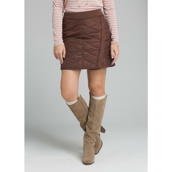 Womens New M NWT Prana Diva Wrap Skirt Quilted Warm Sherpa Black Insulated Snaps - Picture 10 of 10